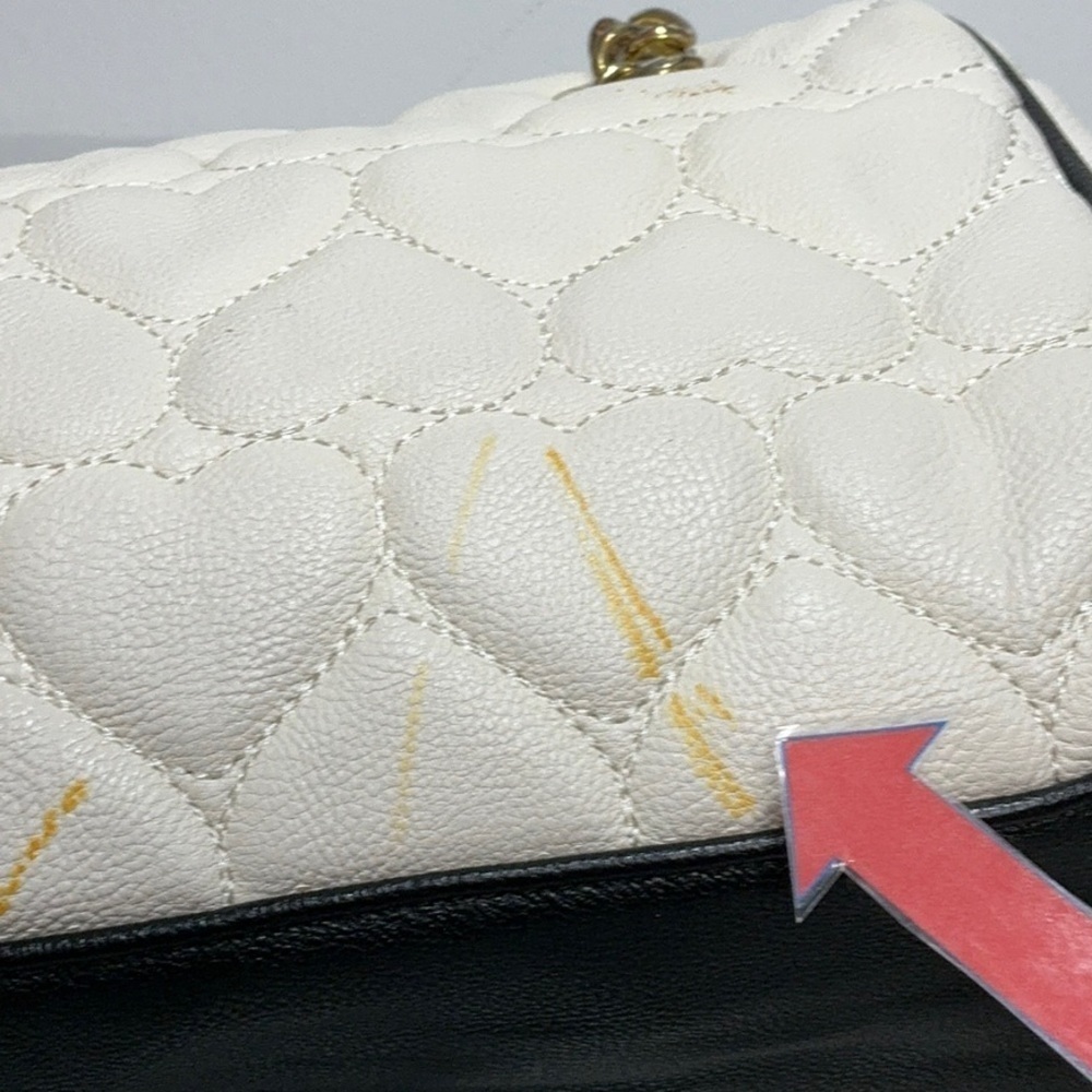 Betsey Johnson Classic Heart Quilted Sachel Handbag - Picture 9 of 15
